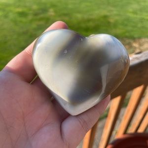 Orca Agate Crystal Heart Carving!